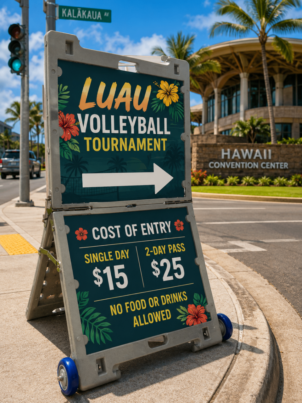 TrYfold event sign outside the Hawaii Convention Center